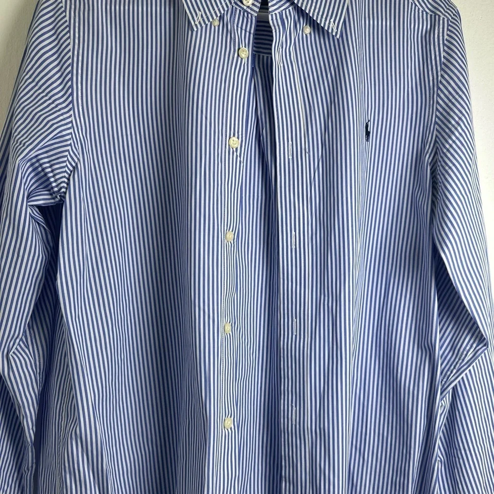 Ralph Lauren Boys Casual Blue Striped Button-Down Shirt – Size 18/20
